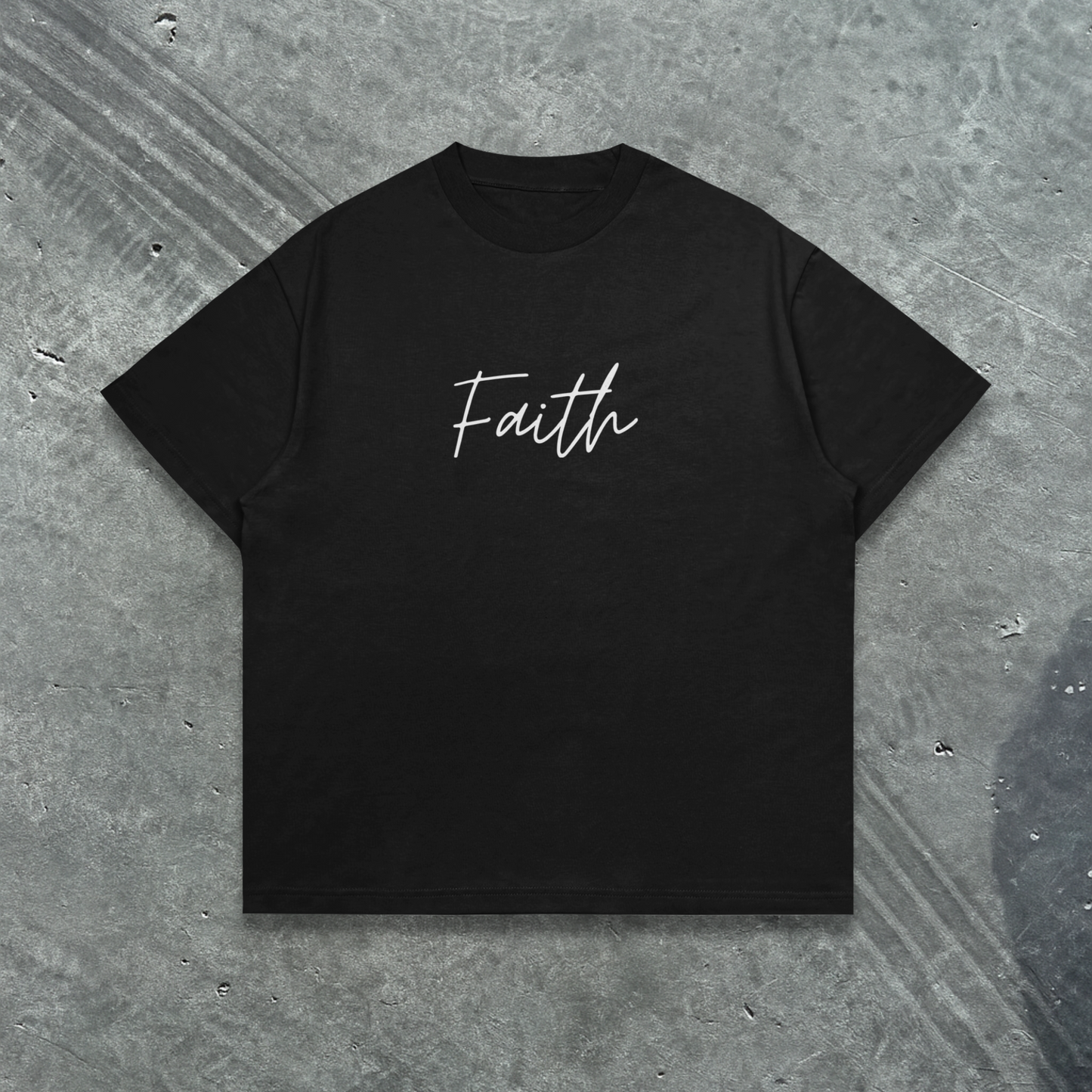"FAITH" OVERSIZED TEE (BLACK)