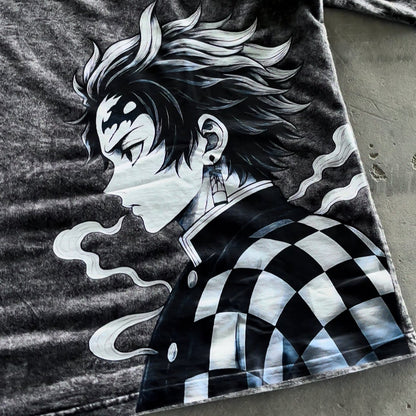 Tanjiro / Acid Wash Oversized Tee