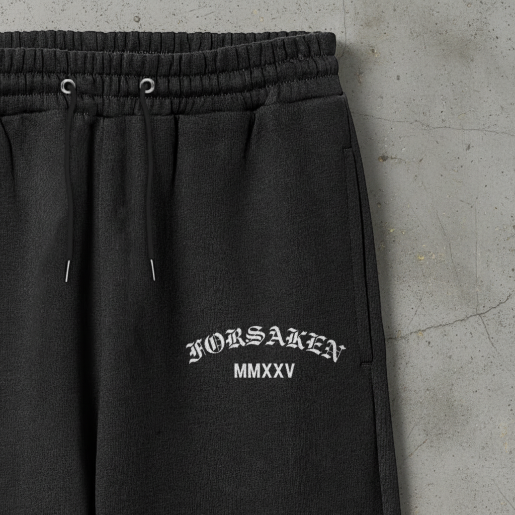 BLACK STRAIGHT FIT SWEATPANTS