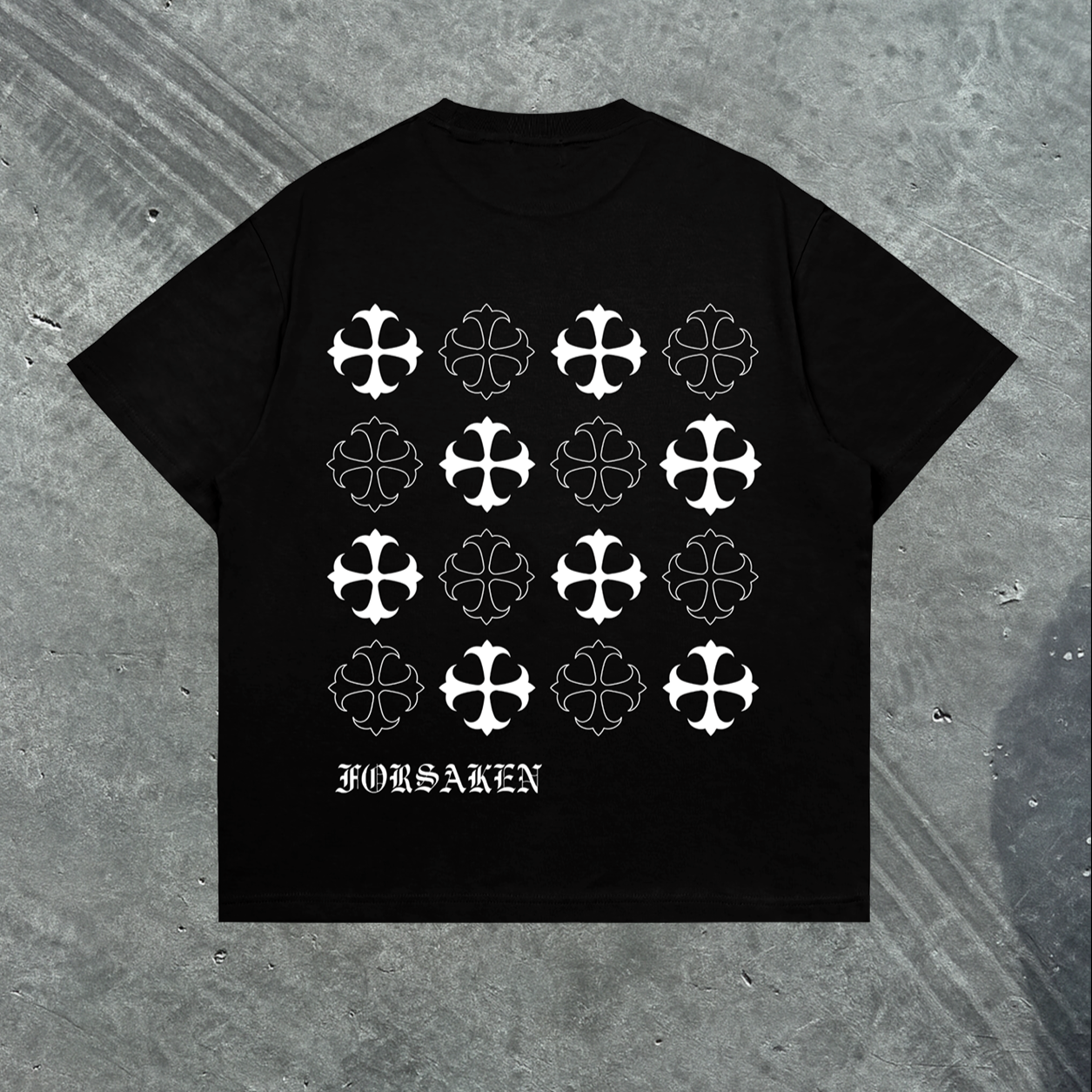 "CROSSED" OVERSIZED TEE (BLACK)