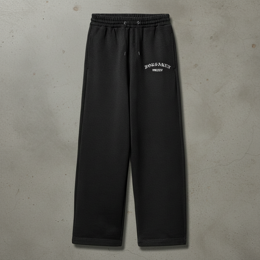 BLACK STRAIGHT FIT SWEATPANTS